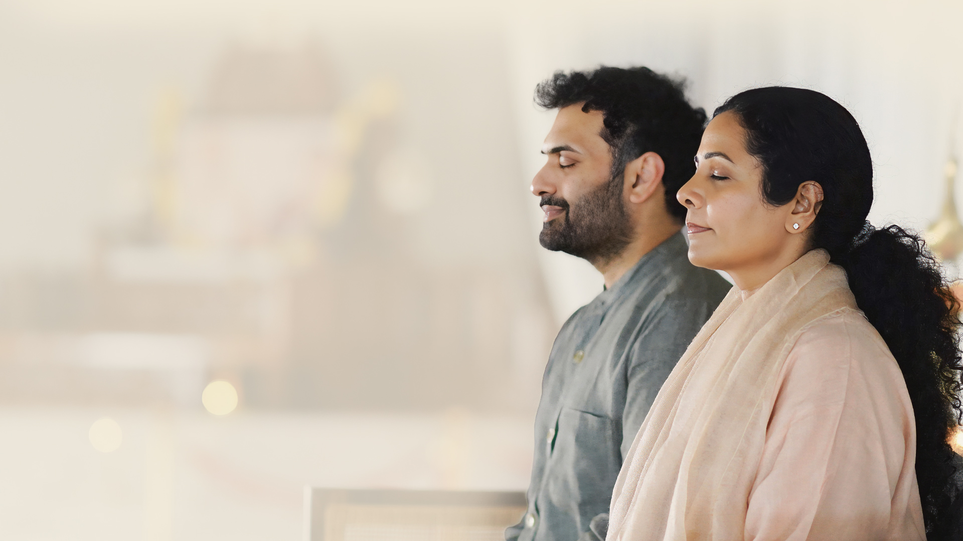 Sri Krishnaji and Sri Preethaji in meditation